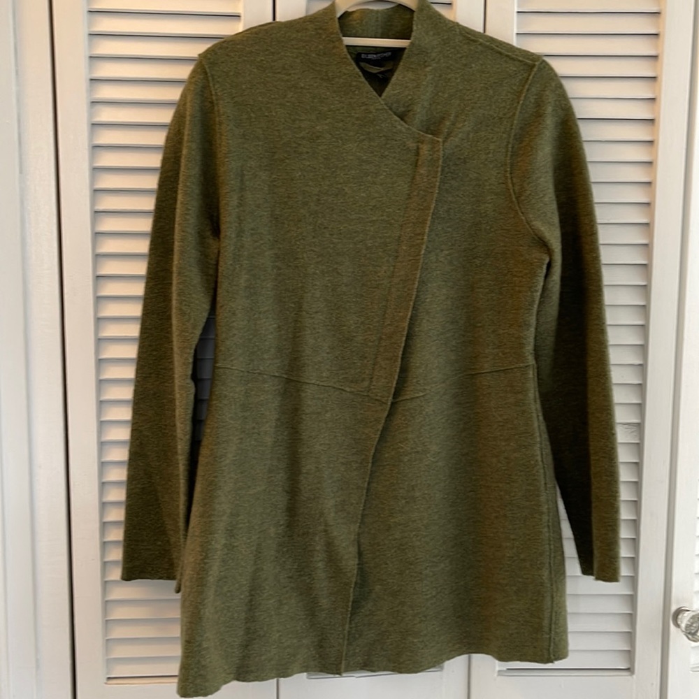 EILEEN FISHER Zip Sweater Jacket Petite Medium